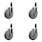 Service Caster 6'' Gray Poly Wheel Swivel 1-1/8'' Expanding Stem Caster Set, 4PK SCC-EX20S614-PPUB-118-4 - alternate 1